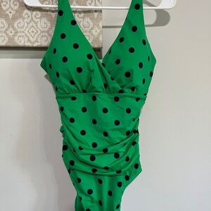 NWT Boden size 10R one-piece swimsuit in cute polka dot print
